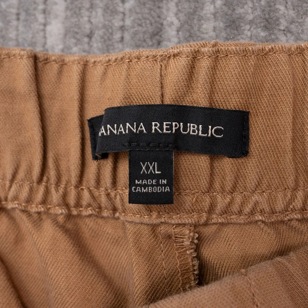 Banana Republic Pants Womens XXL Brown NEW Lyocell Linen Cotton Pull On